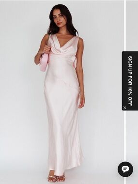 Selfie Leslie- Cassiopeia Open Back String Tie Maxi Dress Powder Pink